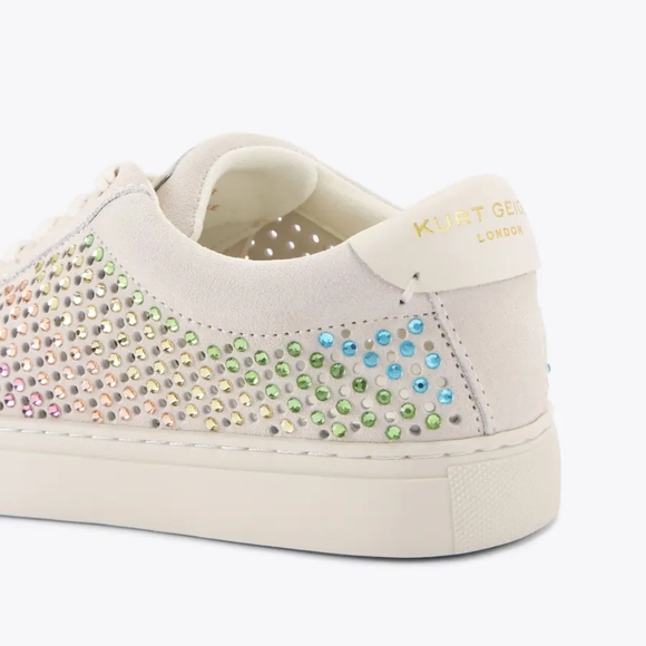 Kurt Geiger Lane Multicolor Crystal Cream Sneakers Shoes - Picture 6 of 7